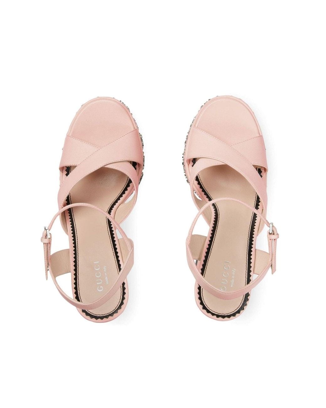 Gucci Pink Leather Platform Sandals 155