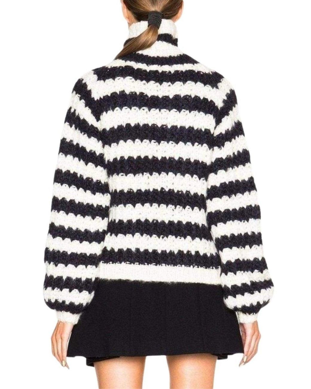 Chloé White Striped Mohair Blend Sweater