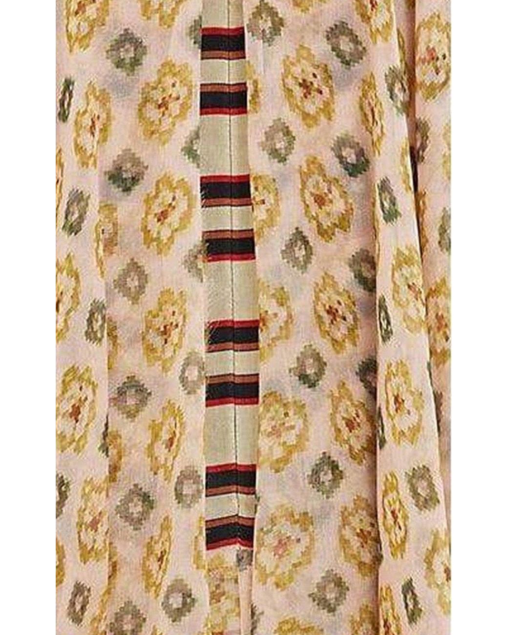 Dries Van Noten Natural Tiered Chiffon Slip Silk Dress