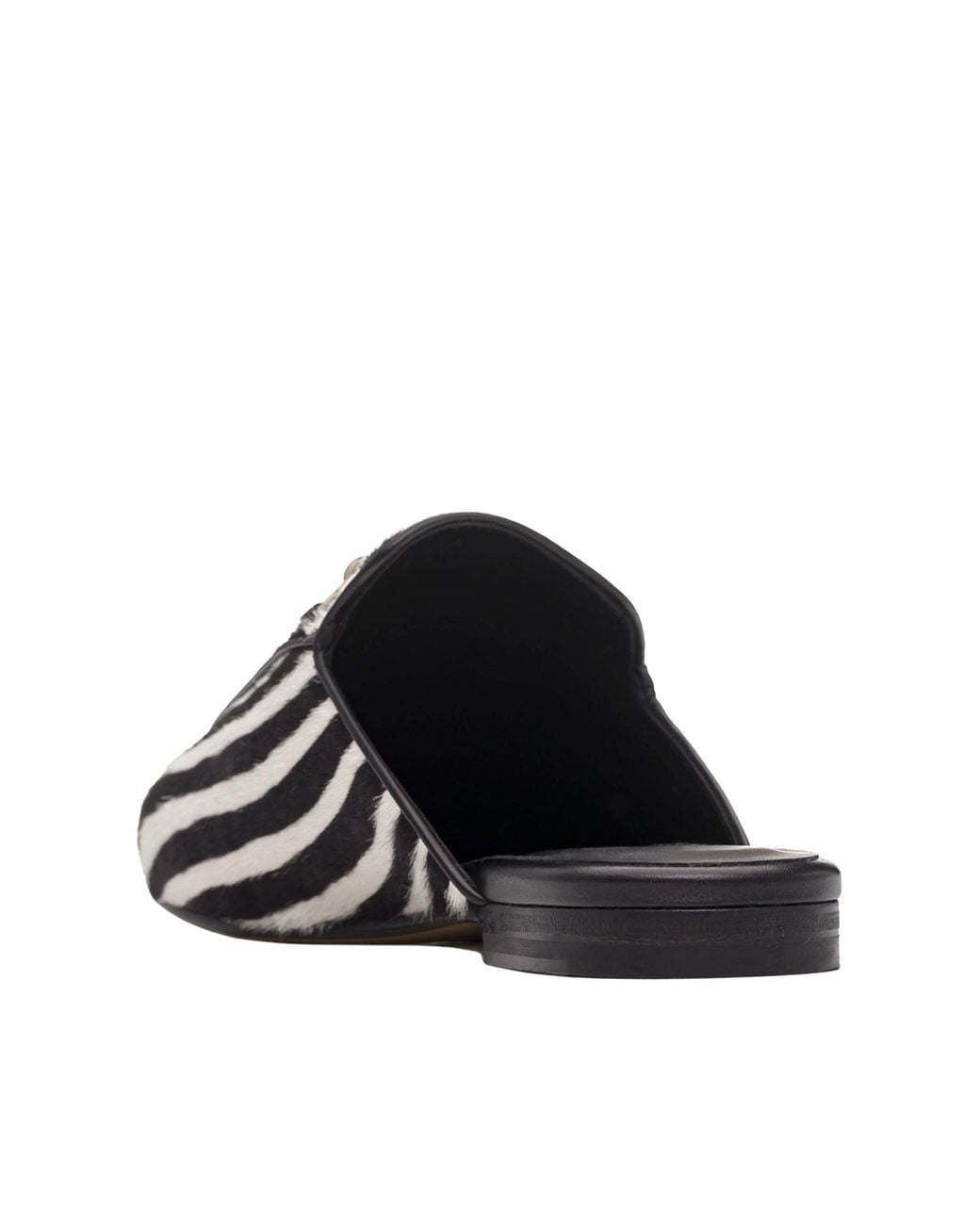 Gucci Black Princetown Zebra-print Calf Hair Horsebit Mules