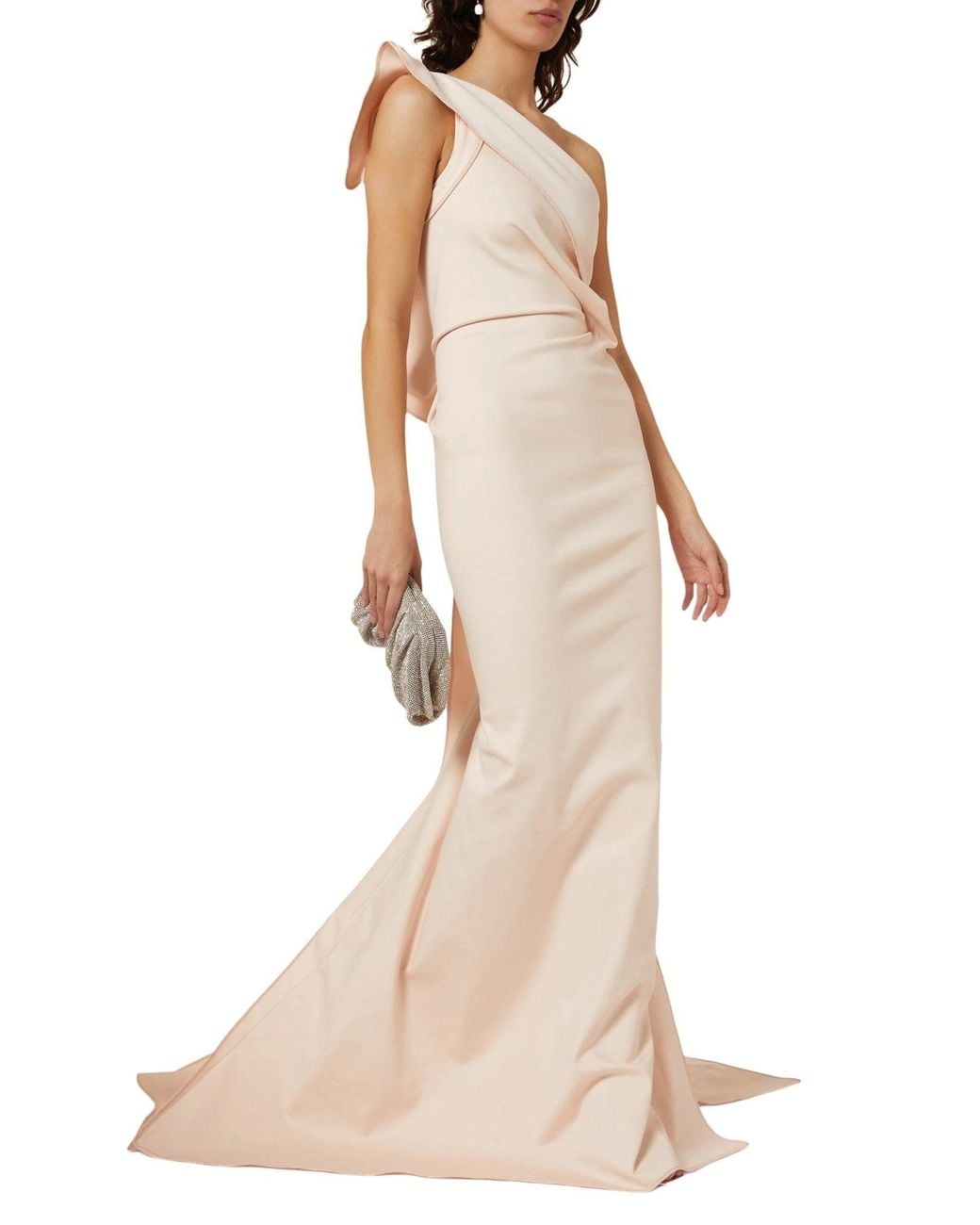 Maticevski White Instrumental One-shoulder Crepe Gown