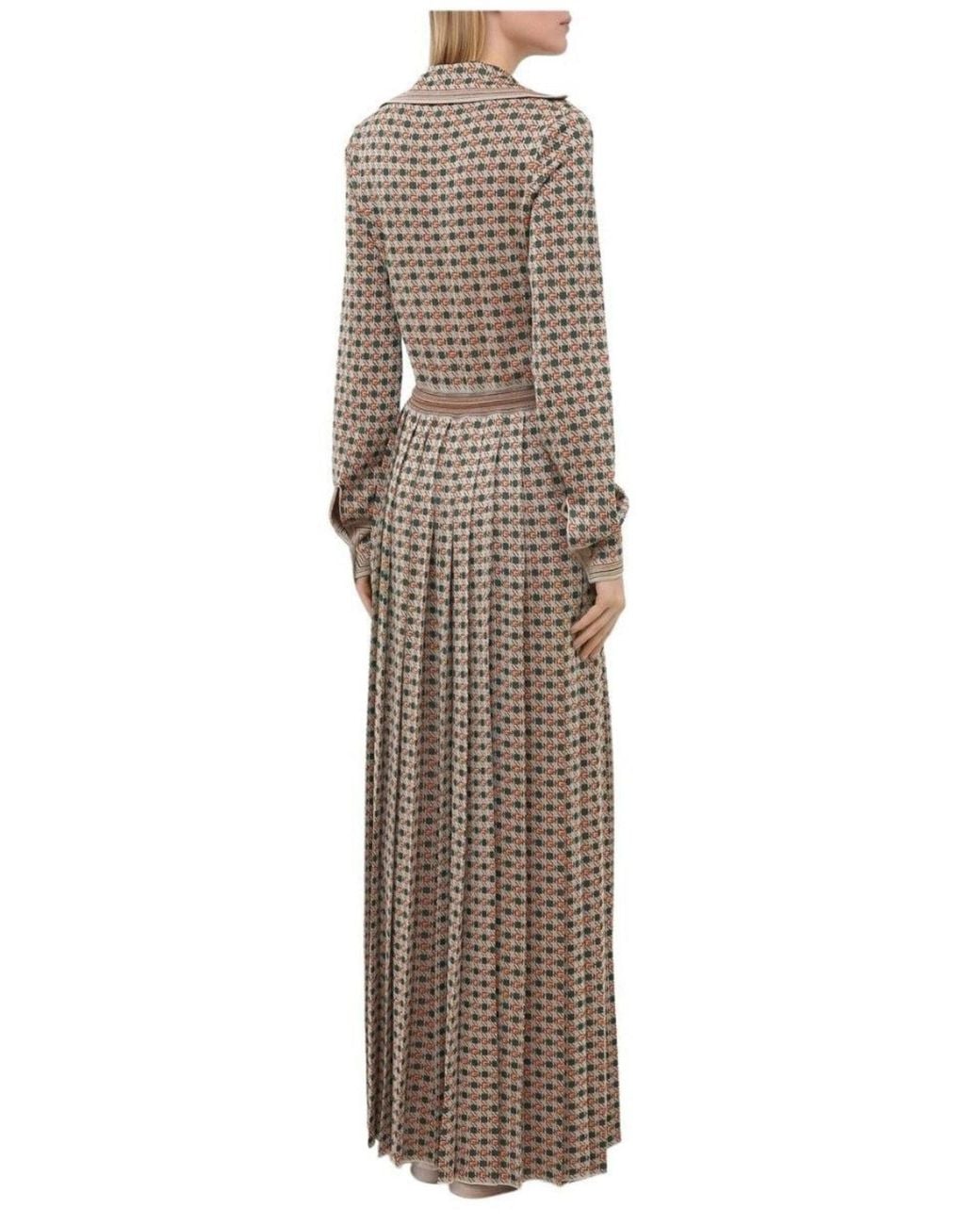 Gucci Natural Long Square G Lamé Dress