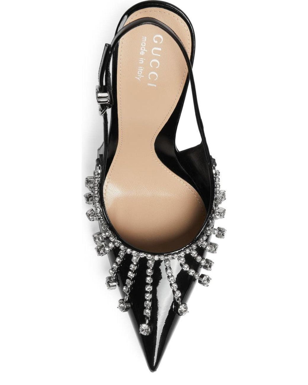 Gucci Black Guinevere 105mm Patent Leather Slingback Pumps
