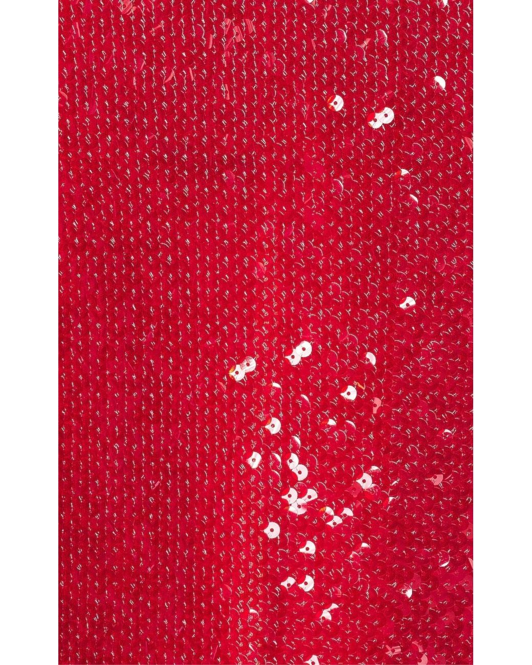 David Koma Sparkly Sequinned Red Midi Skirt