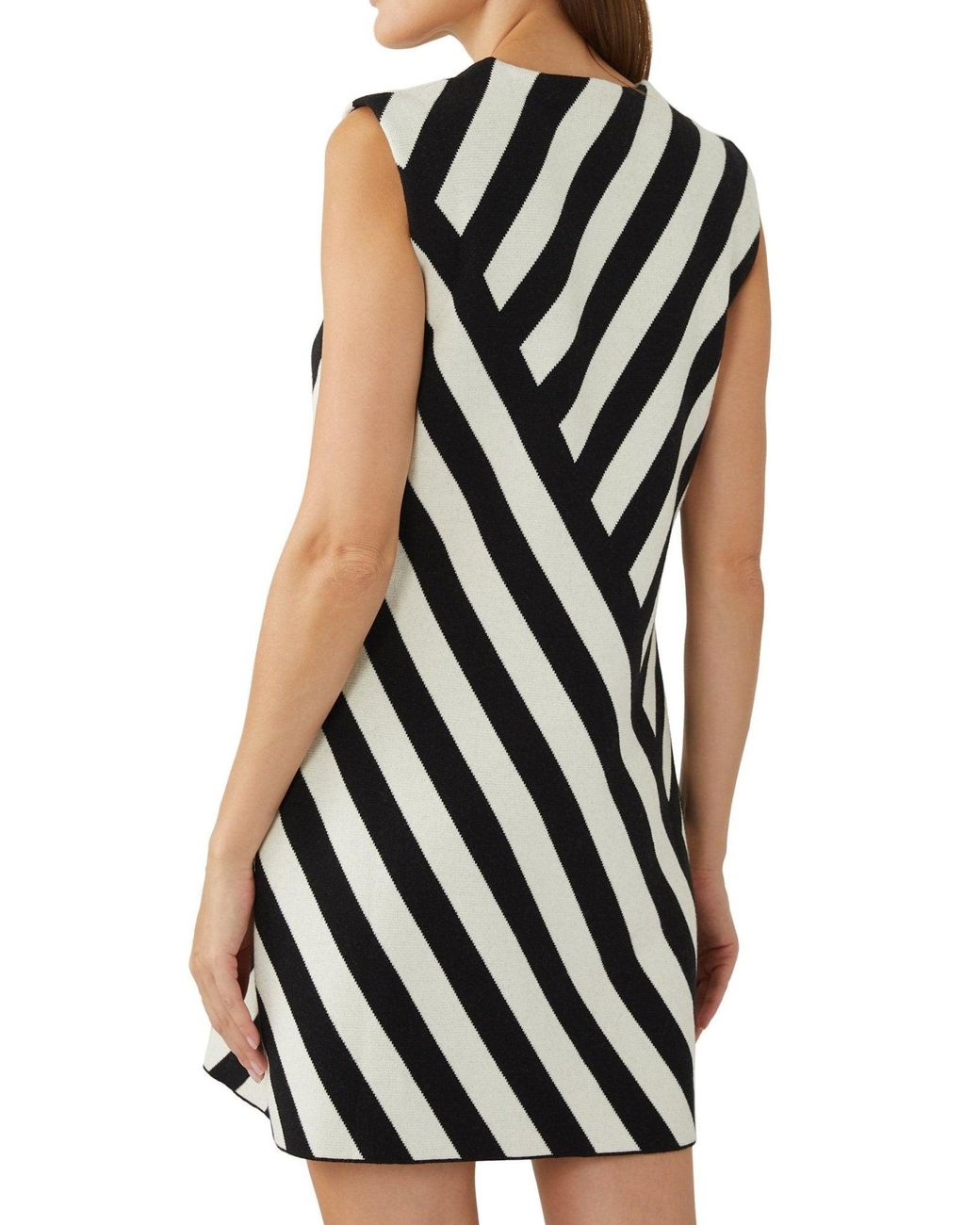 Gucci Black Striped Jacquard Sleeveless Dress