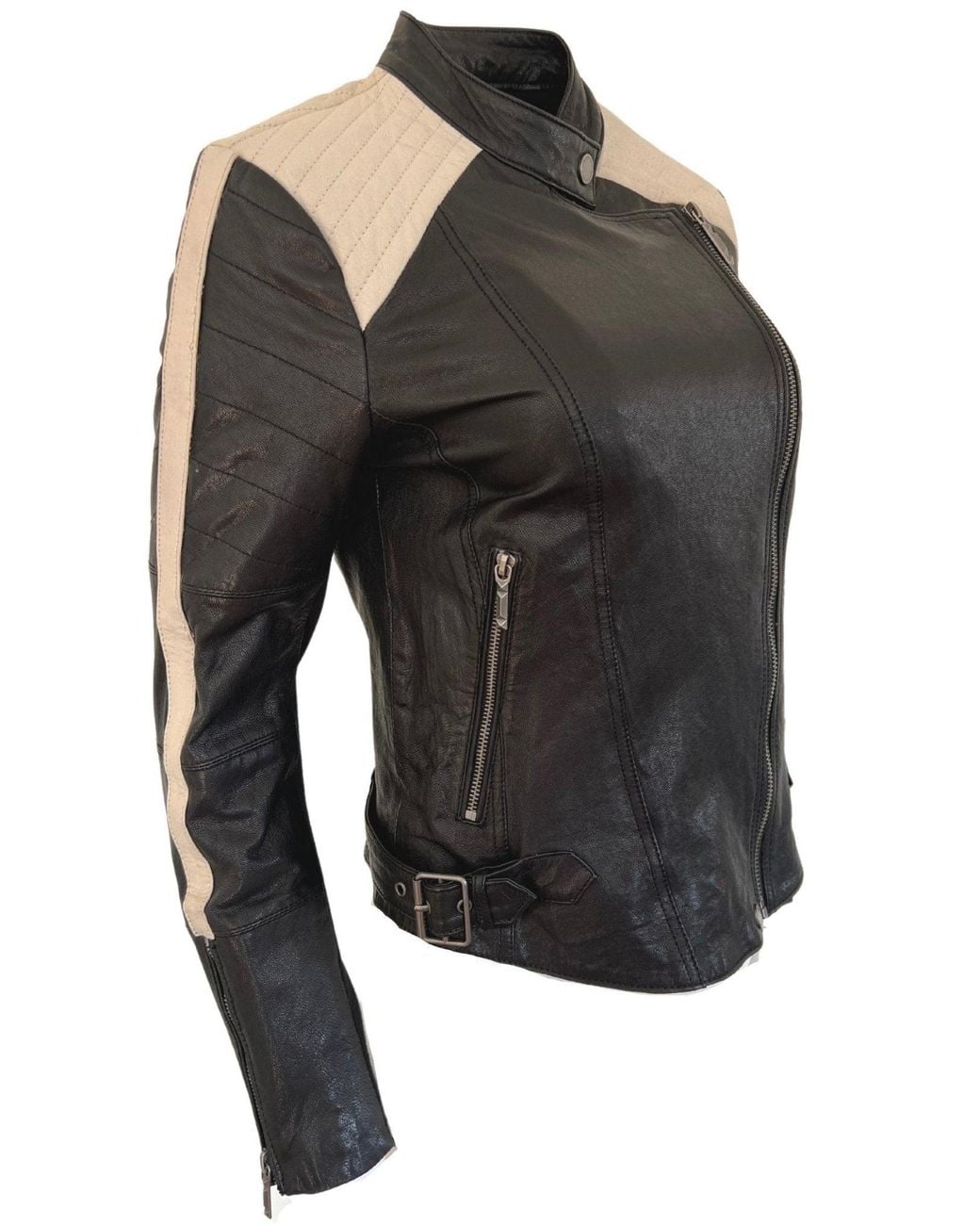 BCBGMAXAZRIA Gray Moto Leather Jacket