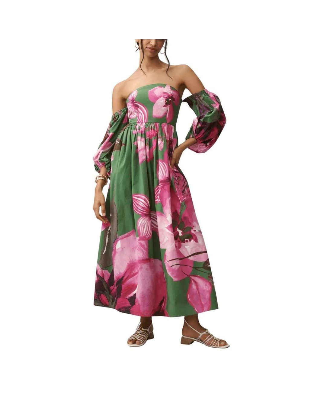 chinese dress ladies Anthropologie Floral Printed Maxi Dress