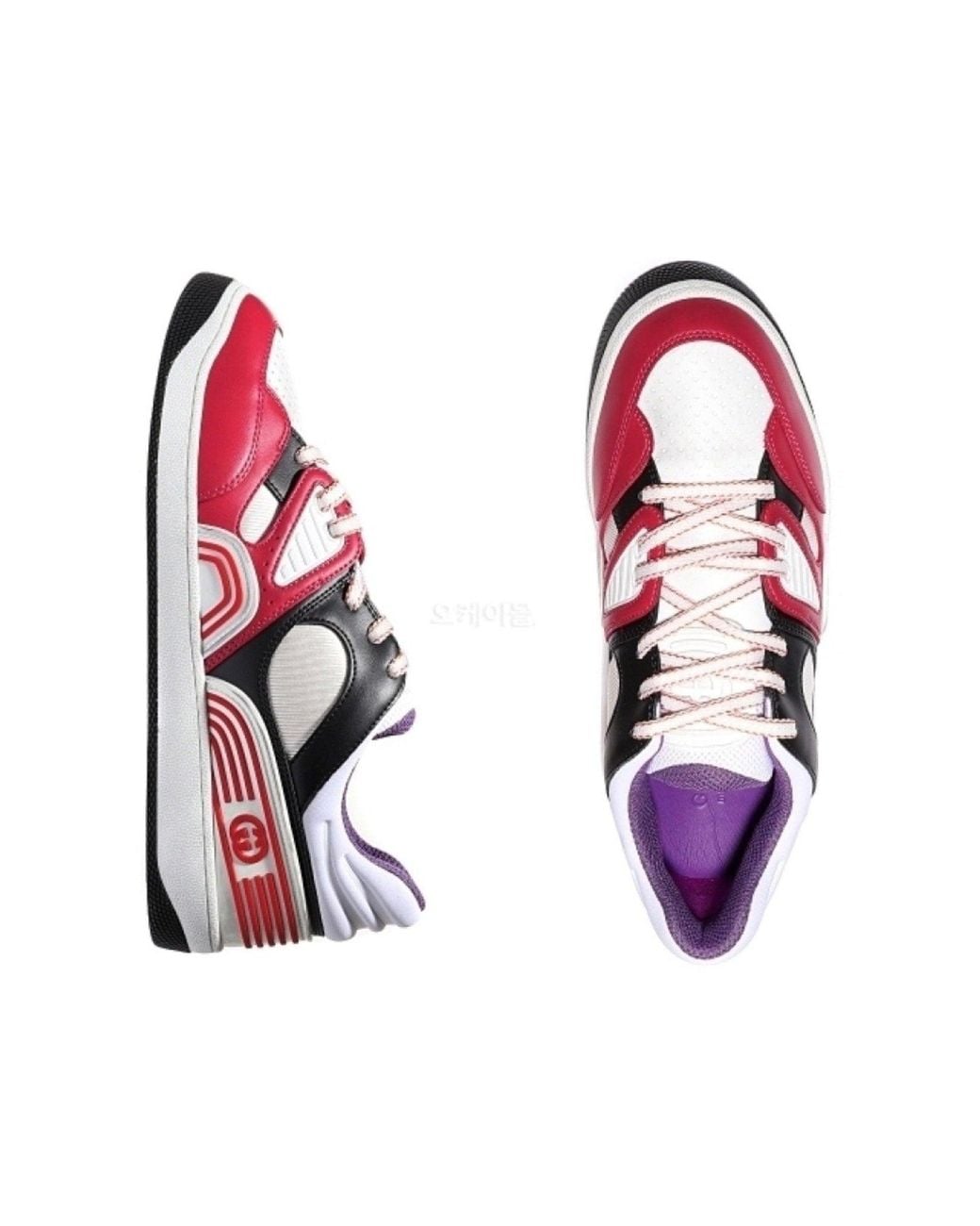 Gucci Red Basket Lace-up Sneakers - Men's for men