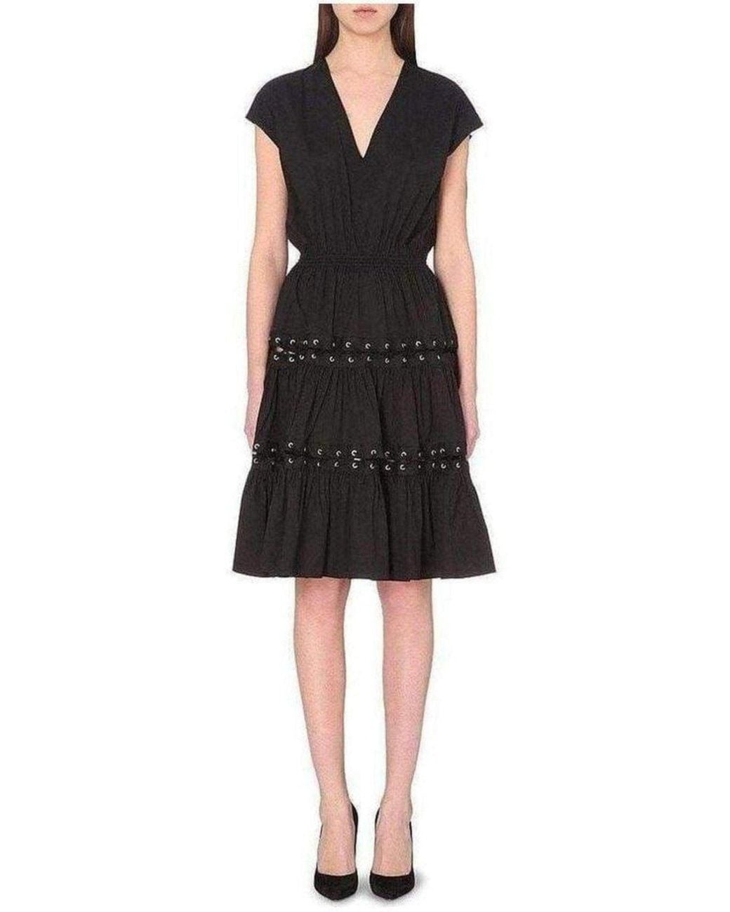Jean Paul Gaultier Lace Up Panel Black Cotton Dress