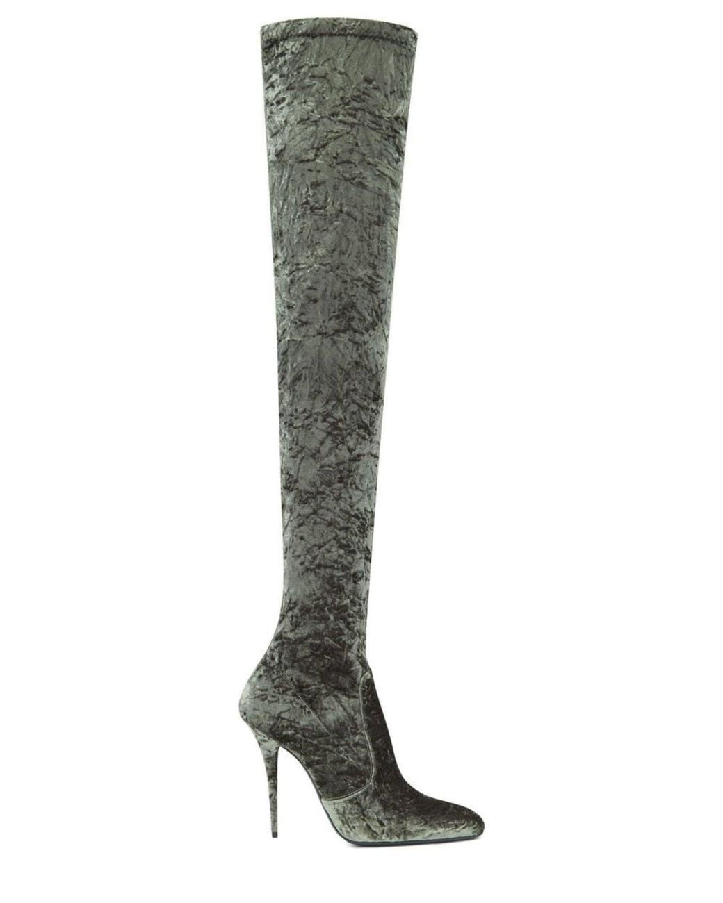 Saint Laurent Black Ella Velvet Over-the-knee Boots