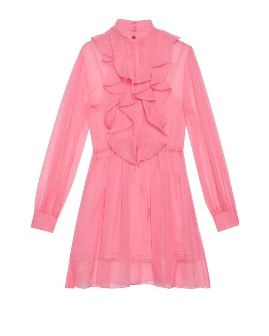 Gucci Red Velvet Ties Silk-chiffon Dress