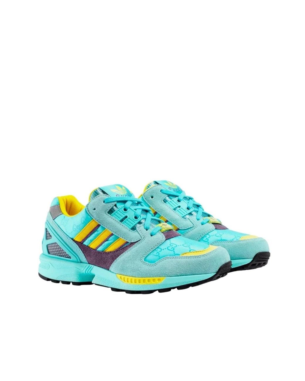 Gucci Blue X Adidas Zx 8000 Two-tone Suede Sneakers