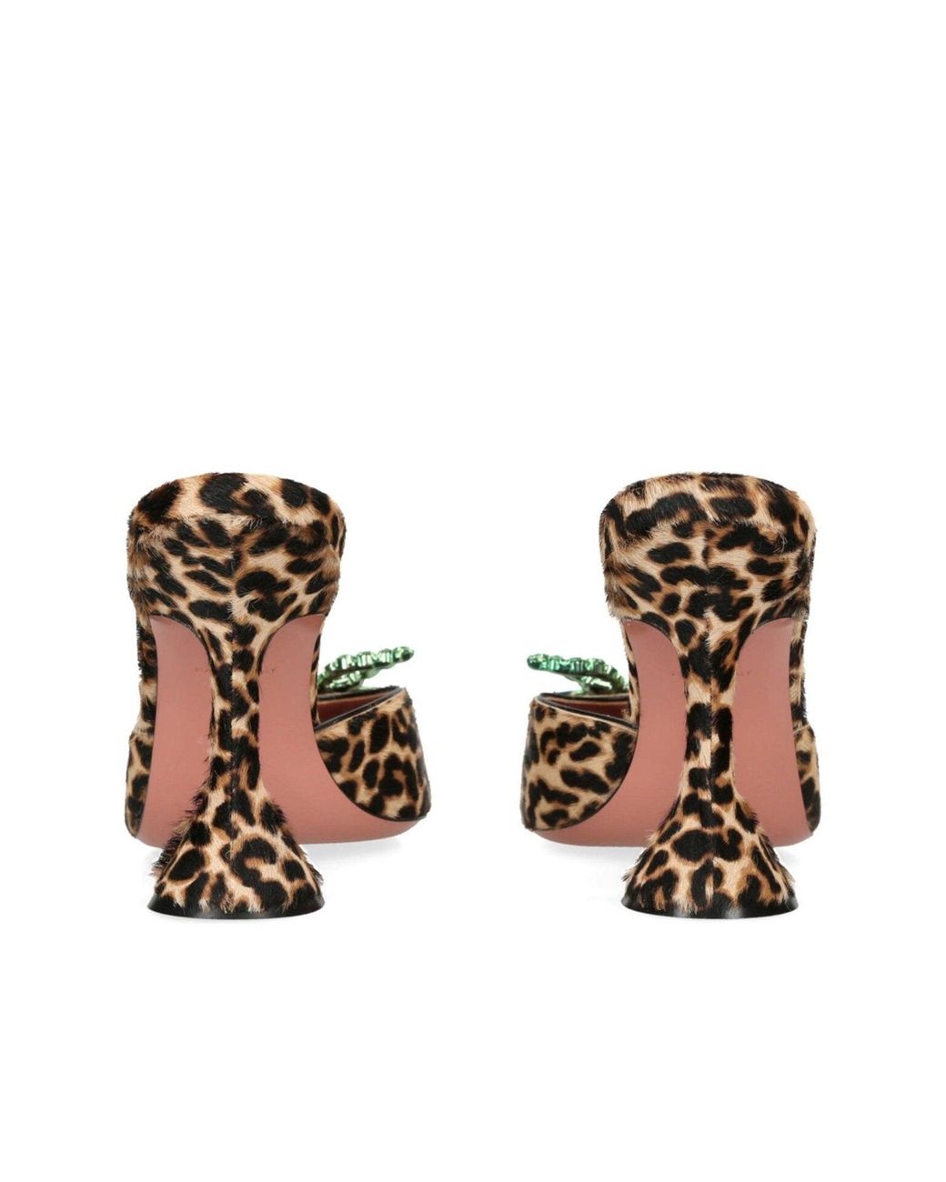 AMINA MUADDI Metallic Leopard Print Rosie Mules 95