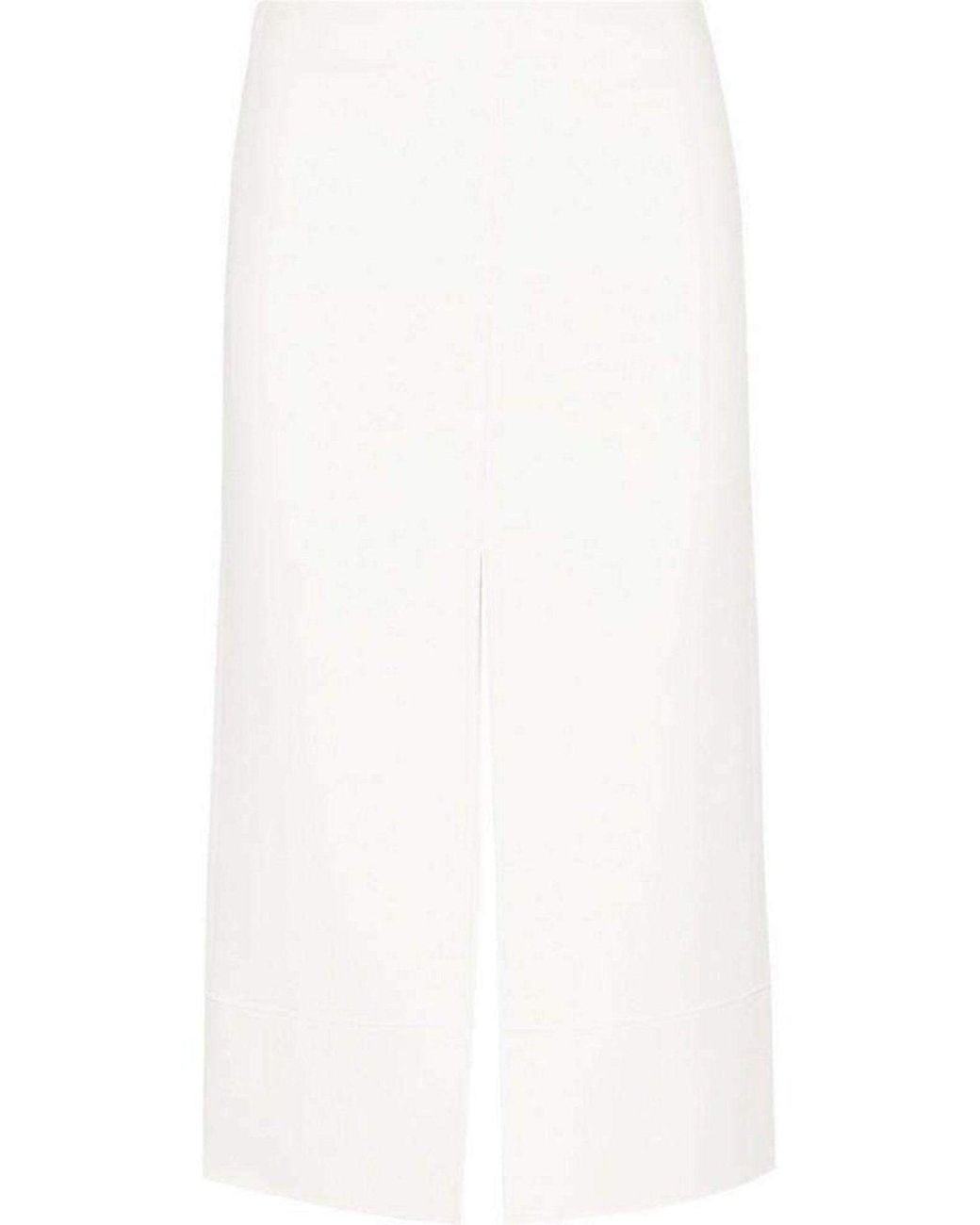 Chloé White Crepe Slit Knee Length Skirt