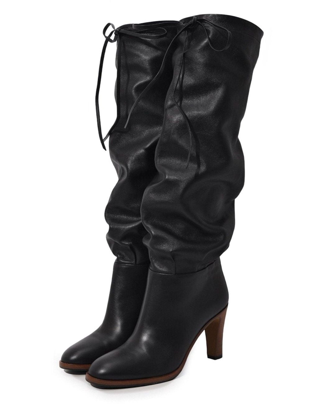 Gucci Black Leather Mid-heel Boot
