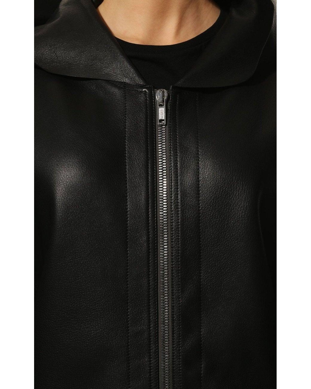 Rick Owens Black Peter Leather Jacket