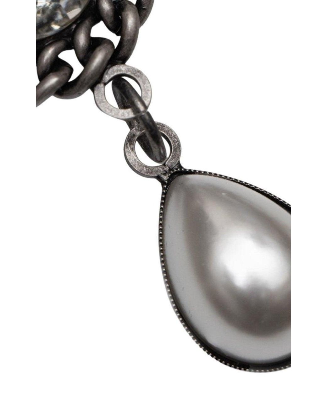 Alessandra Rich Metallic Pearl Drop Clip-on Earrings