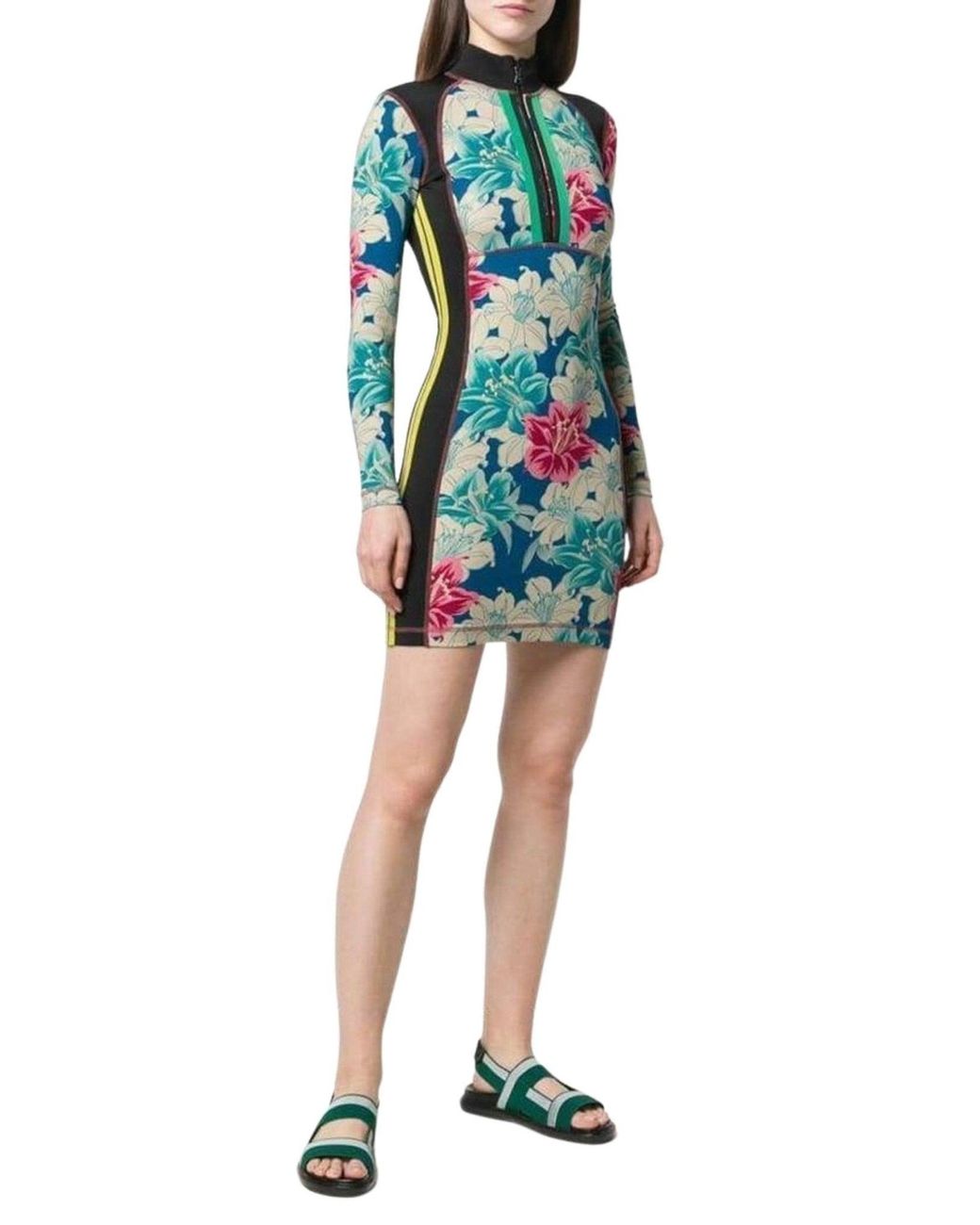 Etro Blue Multicolor Floral Dress