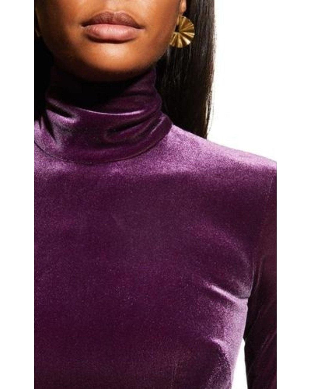 Alex Perry Purple Tierney Blueberry Velvet Column Gown