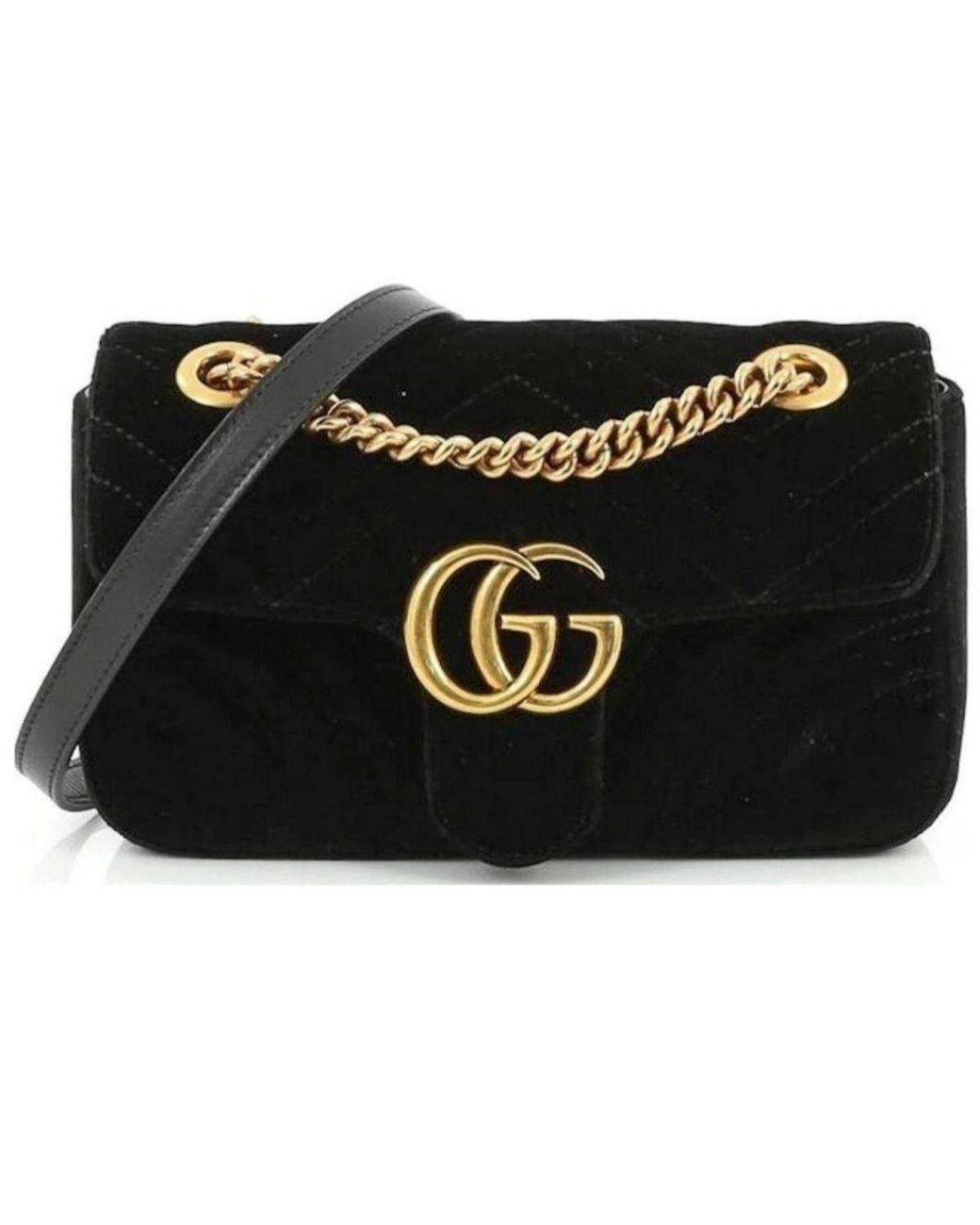 Gucci Matelasse Velvet Mini Black Shoulder Bag