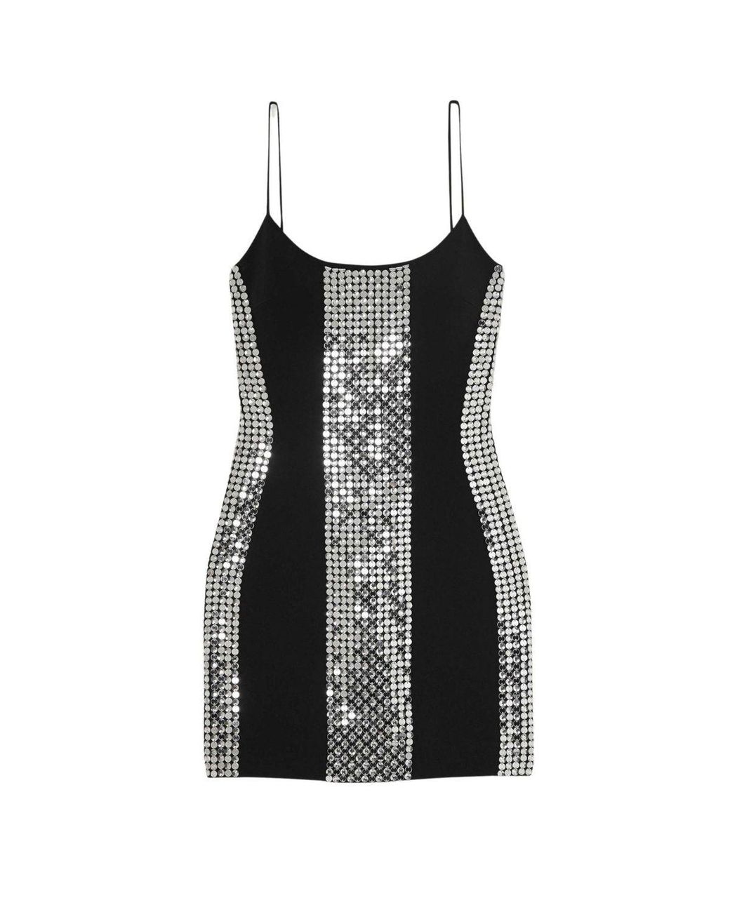 David Koma Black Crystal Embroidered Cami Mini Dress