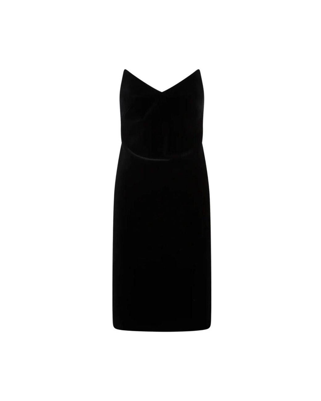 Loewe Black Strapless Velvet Bustier Mini Dress