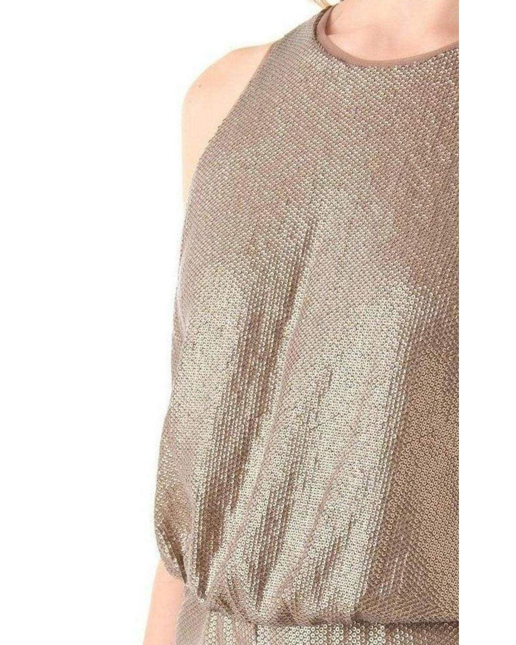 BCBGMAXAZRIA Metallic Lowe Sequin Jumpsuit