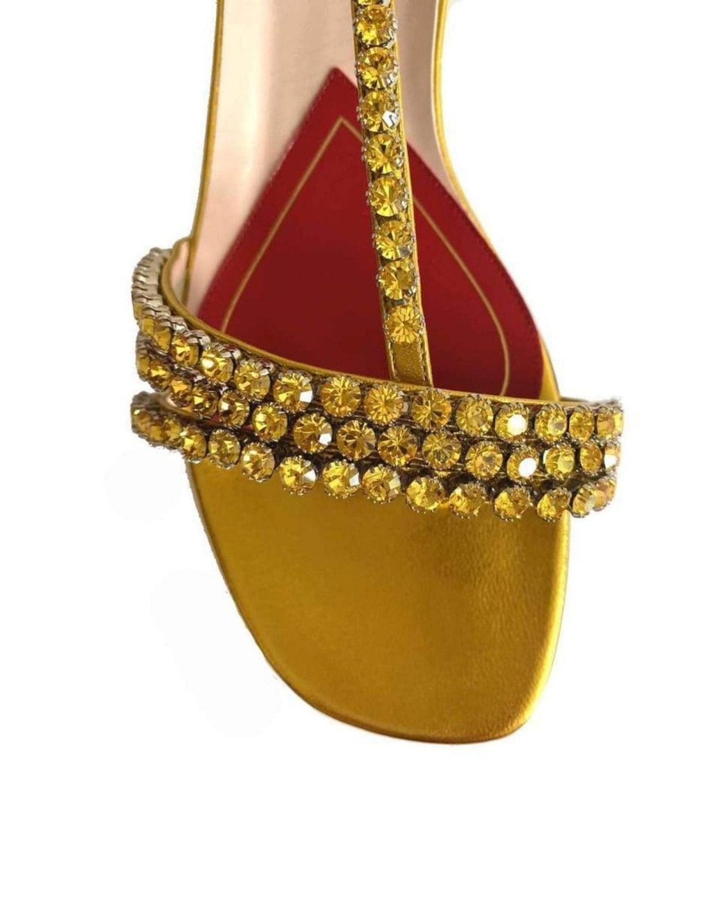 Gucci Bertie Embellished Metallic Leather Sandals In