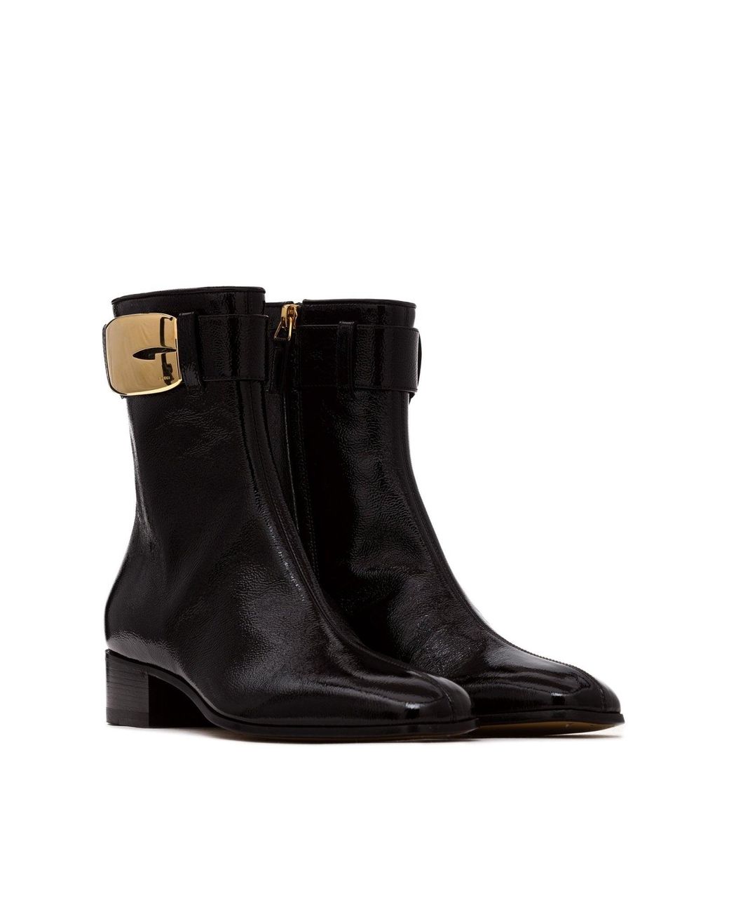 Gucci Black Retro G 35mm Leather Ankle Boots