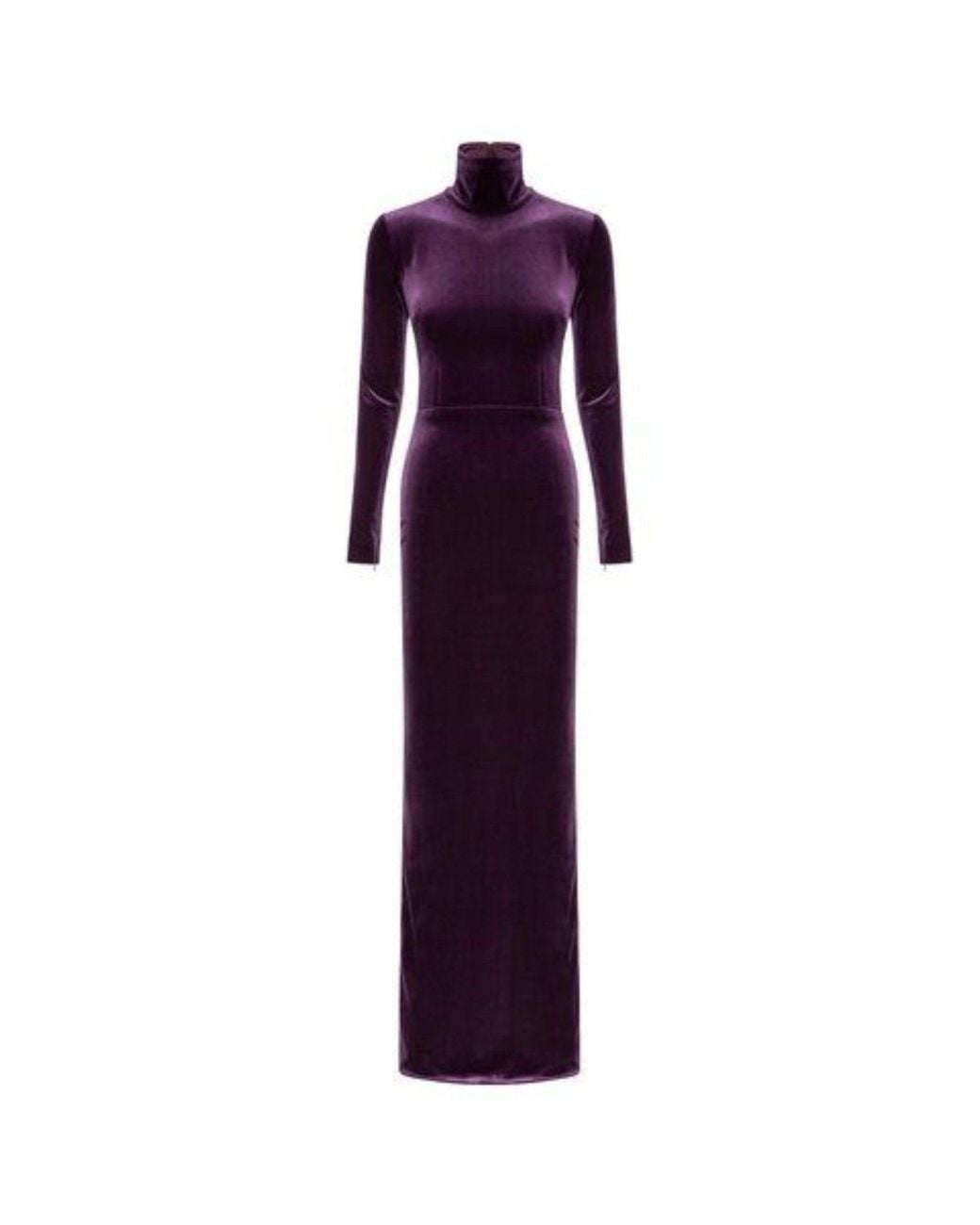 Alex Perry Purple Tierney Blueberry Velvet Column Gown