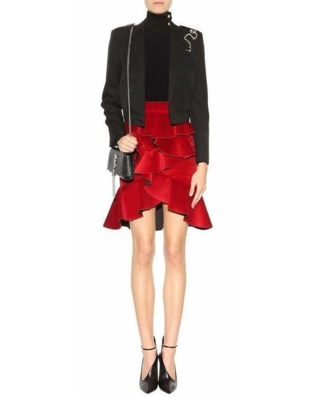 Balmain Black Embellished Wool Turtleneck Sweater