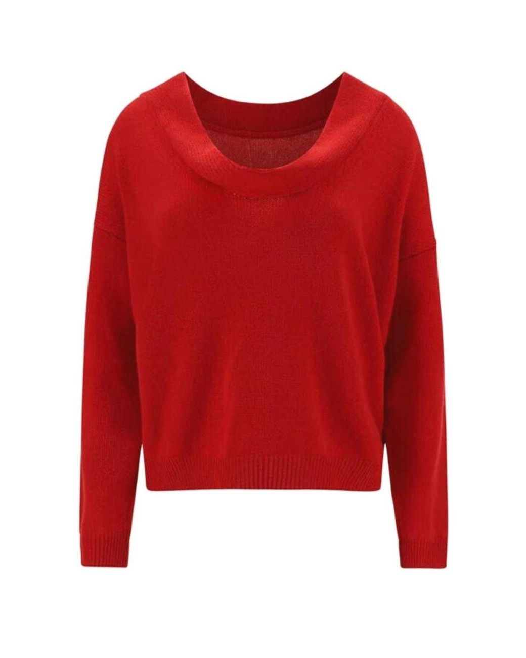 Valentino Red Cashmere Cowl Neck Jumper
