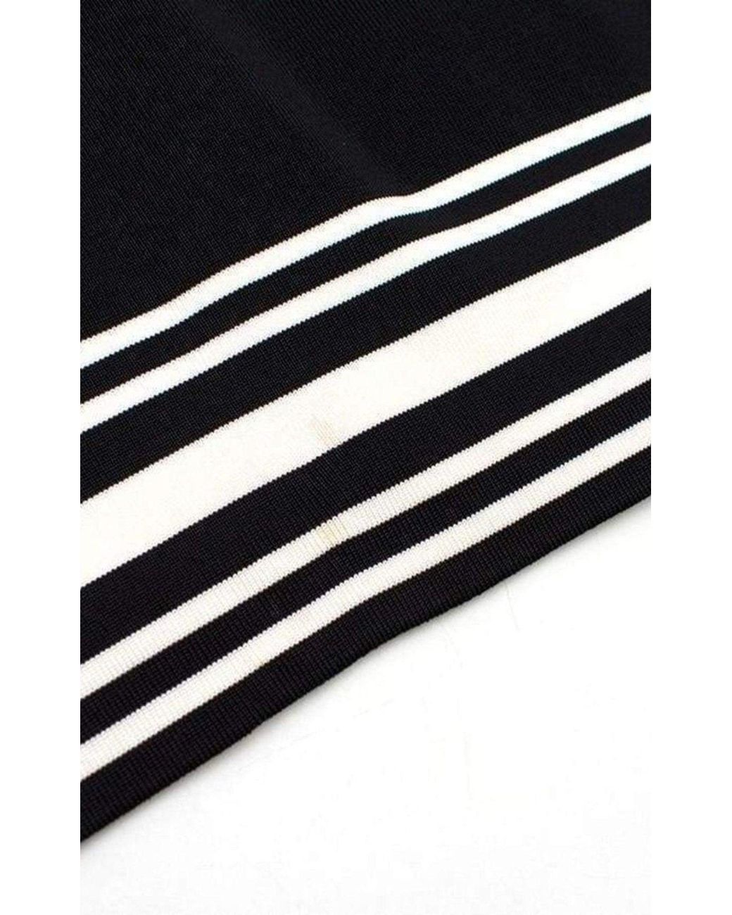 Balmain Black Square-neck Stripe-trim Knit Dress