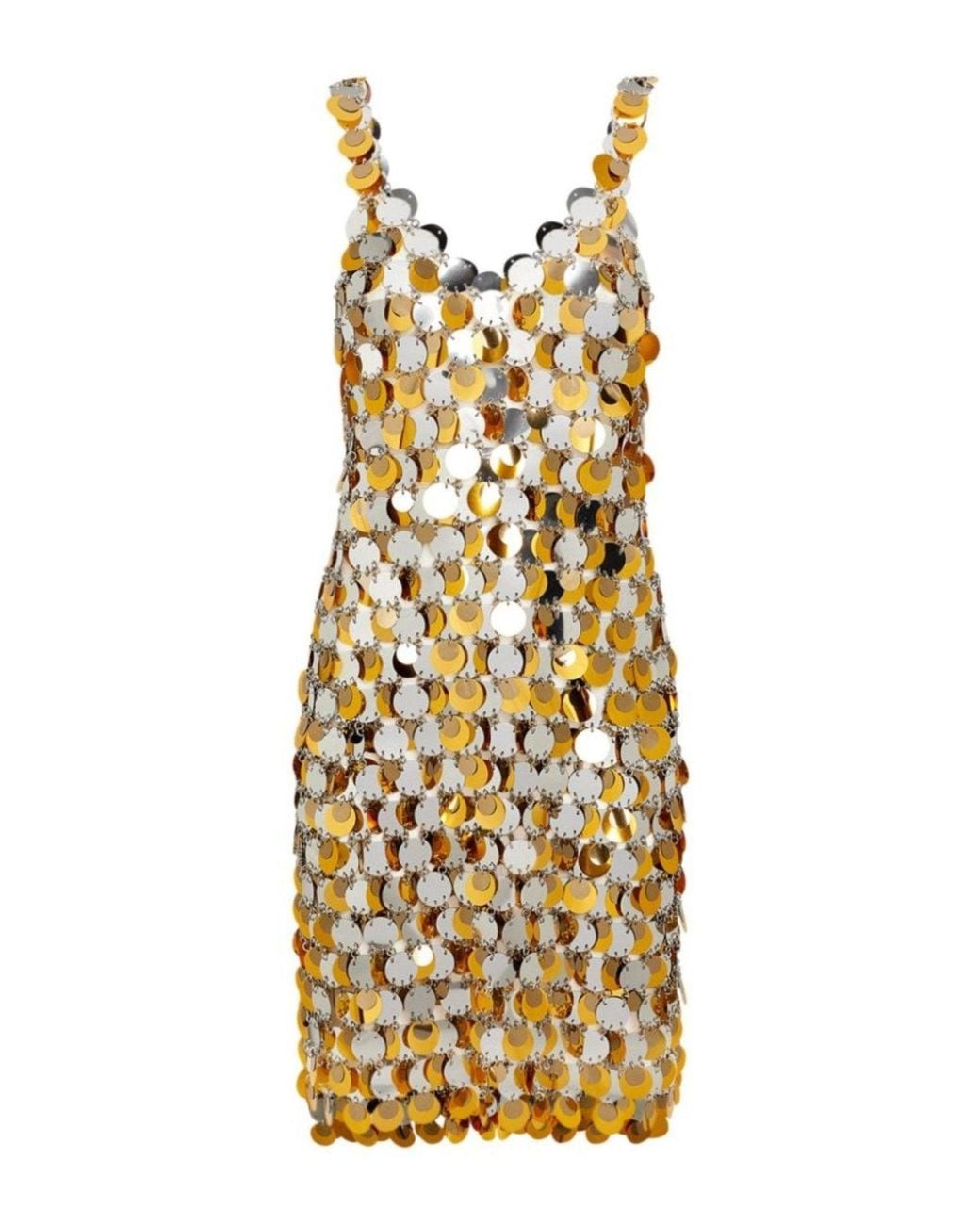 Rabanne Metallic Oversized Paliette-embellished Mini Dress