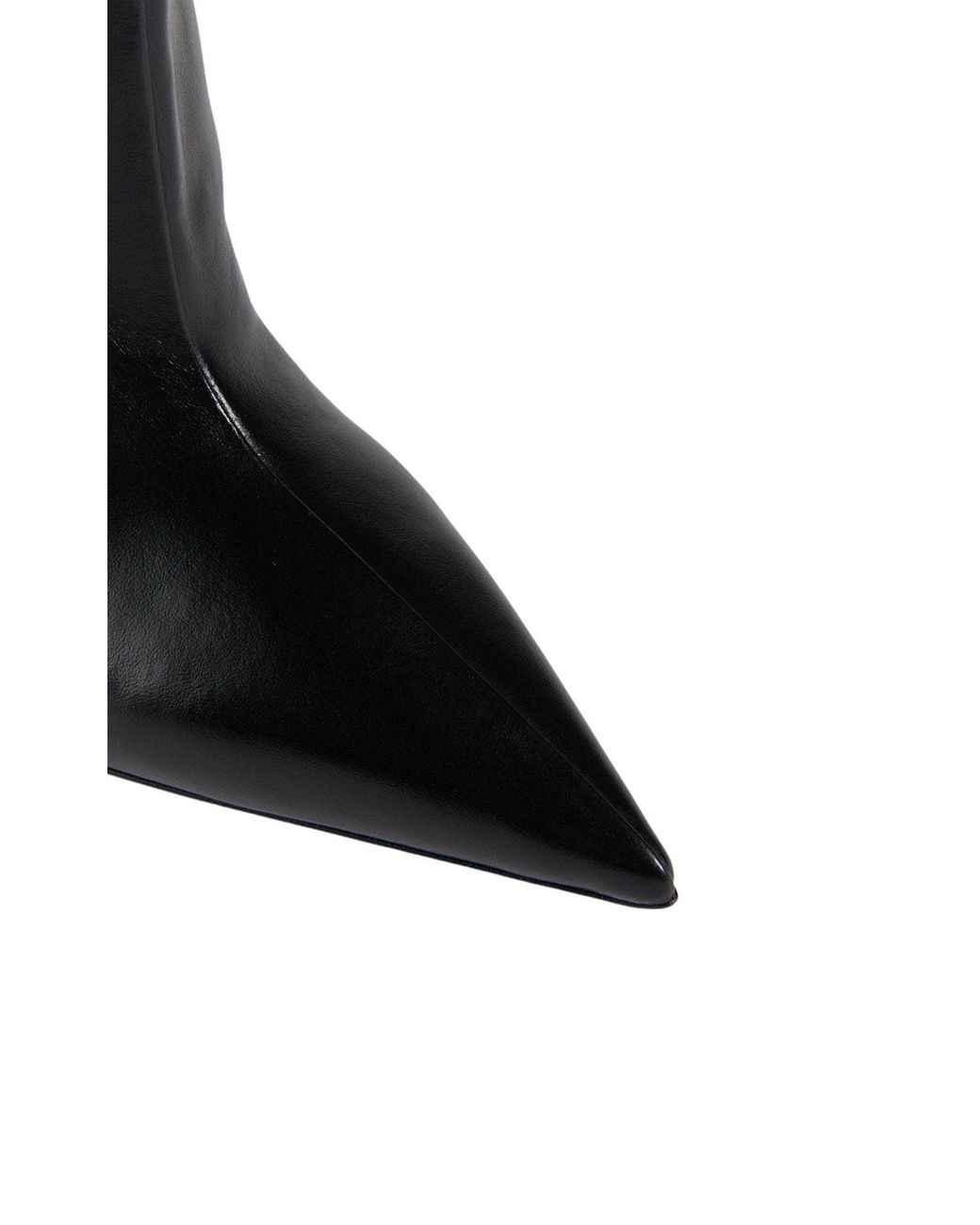 The Attico Black Cheope Leather Wedge Knee-high Boots