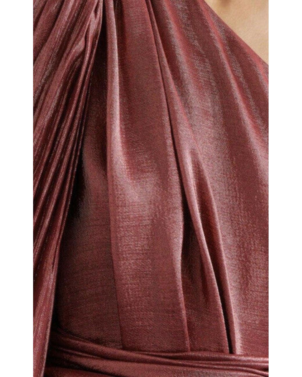 Gucci Red One Shoulder Asymmetric Lame Gown