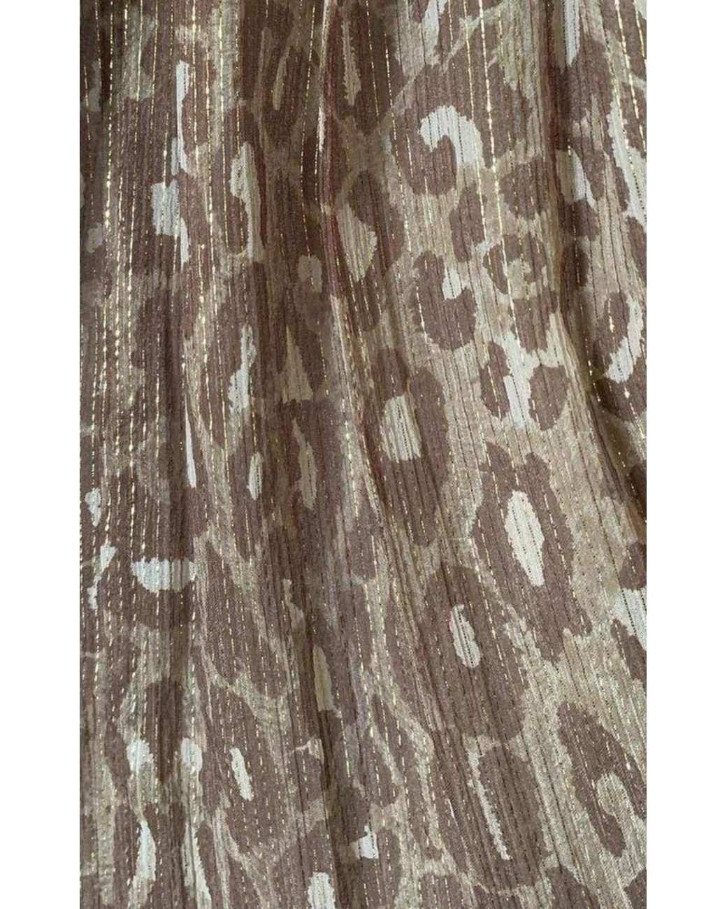 BCBGMAXAZRIA Brown Leopard Print Silk Gown Dress