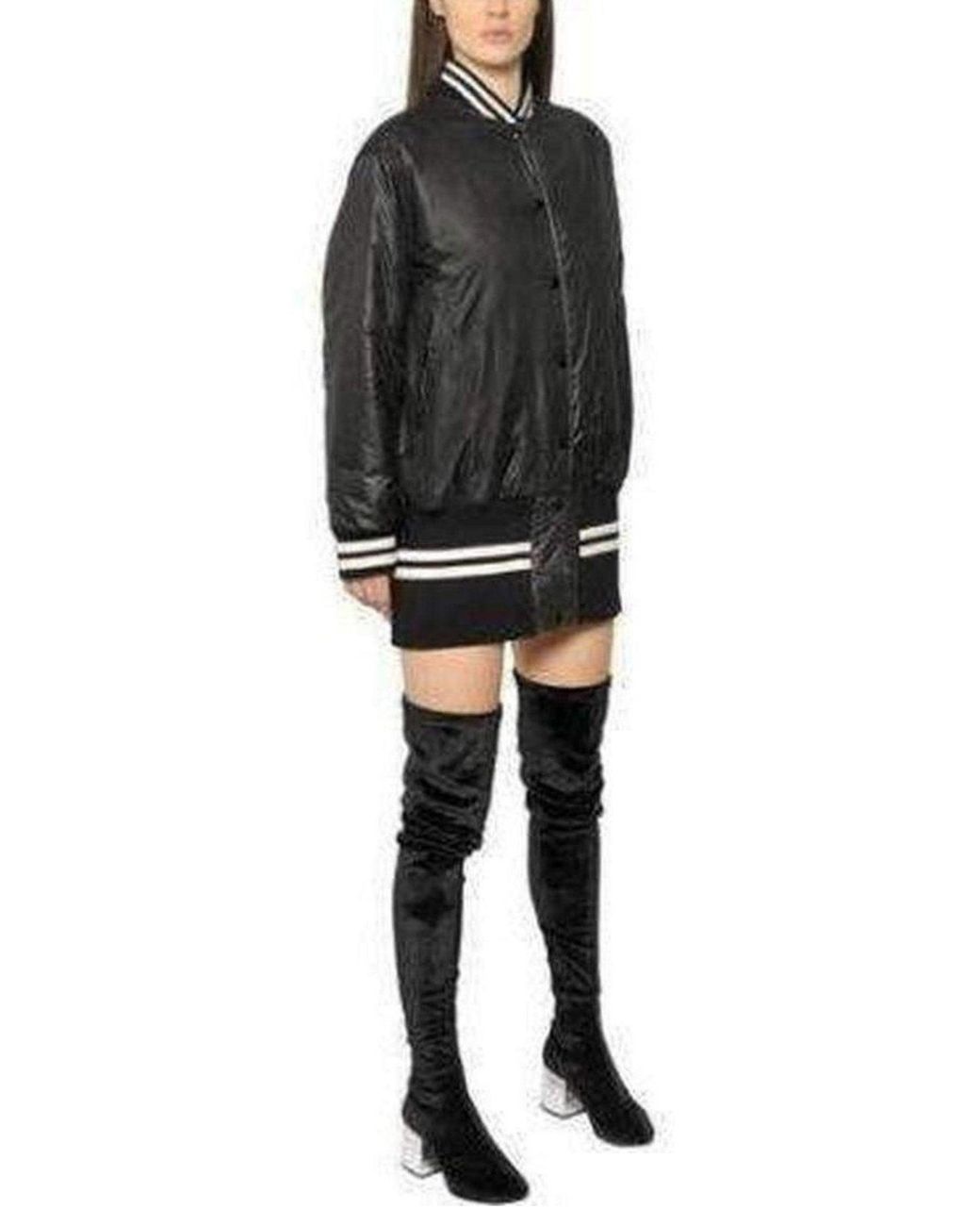 MM6 by Maison Margiela Gray Water Repellant Reversible Bomber Jacker