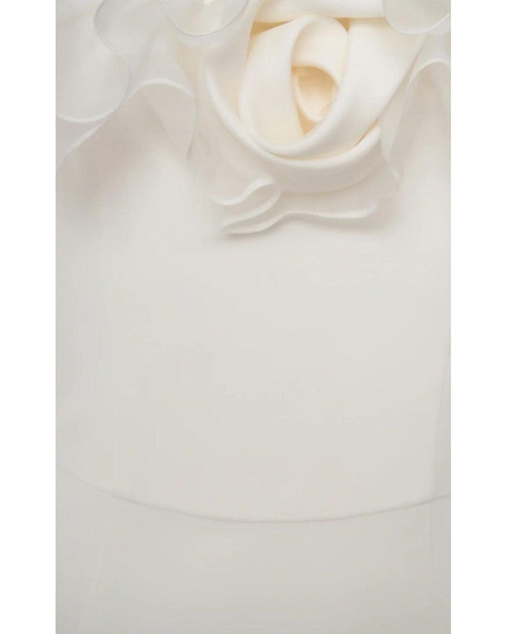 Alessandra Rich White Organza-trim Maxi Dress
