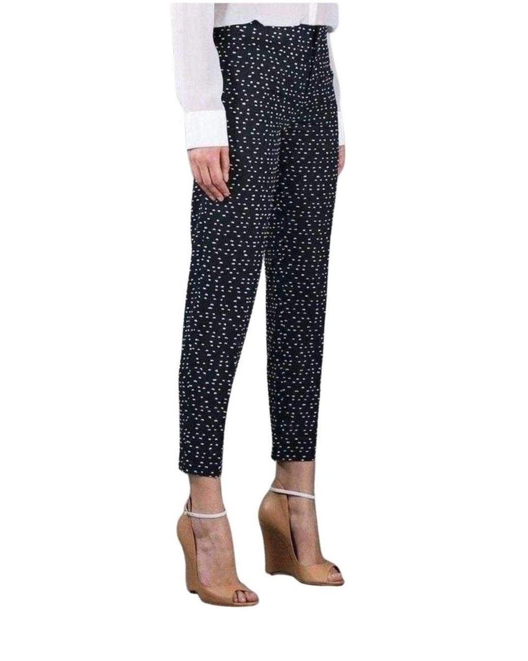 Chloé Blue Wool Blend Pattern Trousers