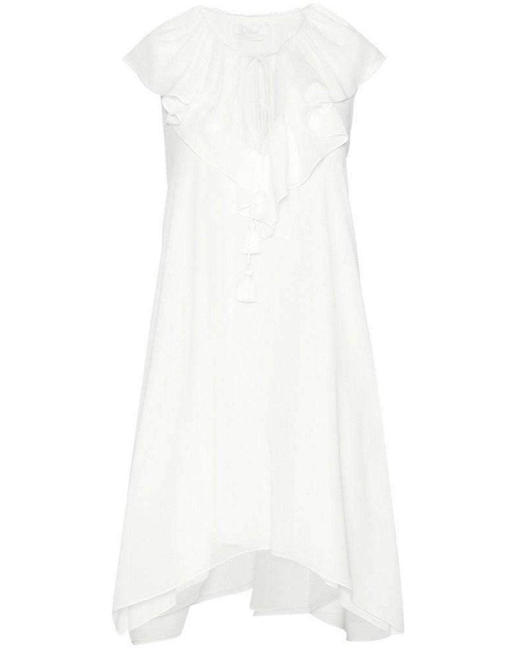 Chloé White Fine Sheer Crepe Dress