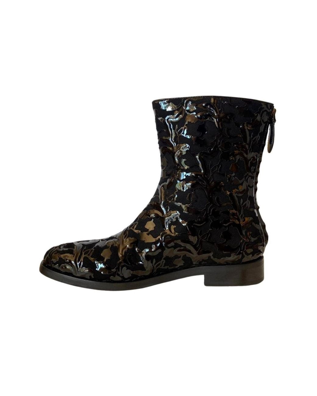 Alaïa Black Patent Leather Ankle Boots