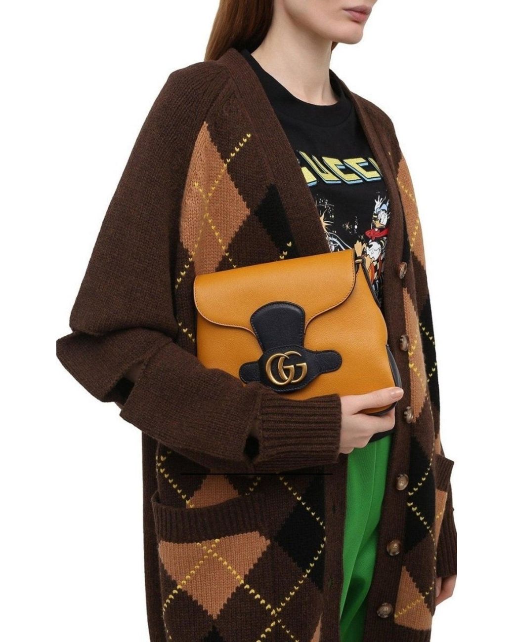 Gucci Yellow Small Messenger With Double GG Bag