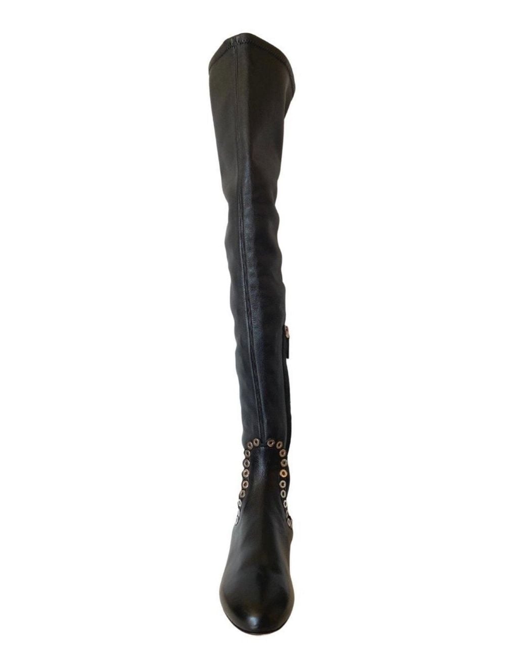 Alaïa Black Over Knee Studded Flat Boots