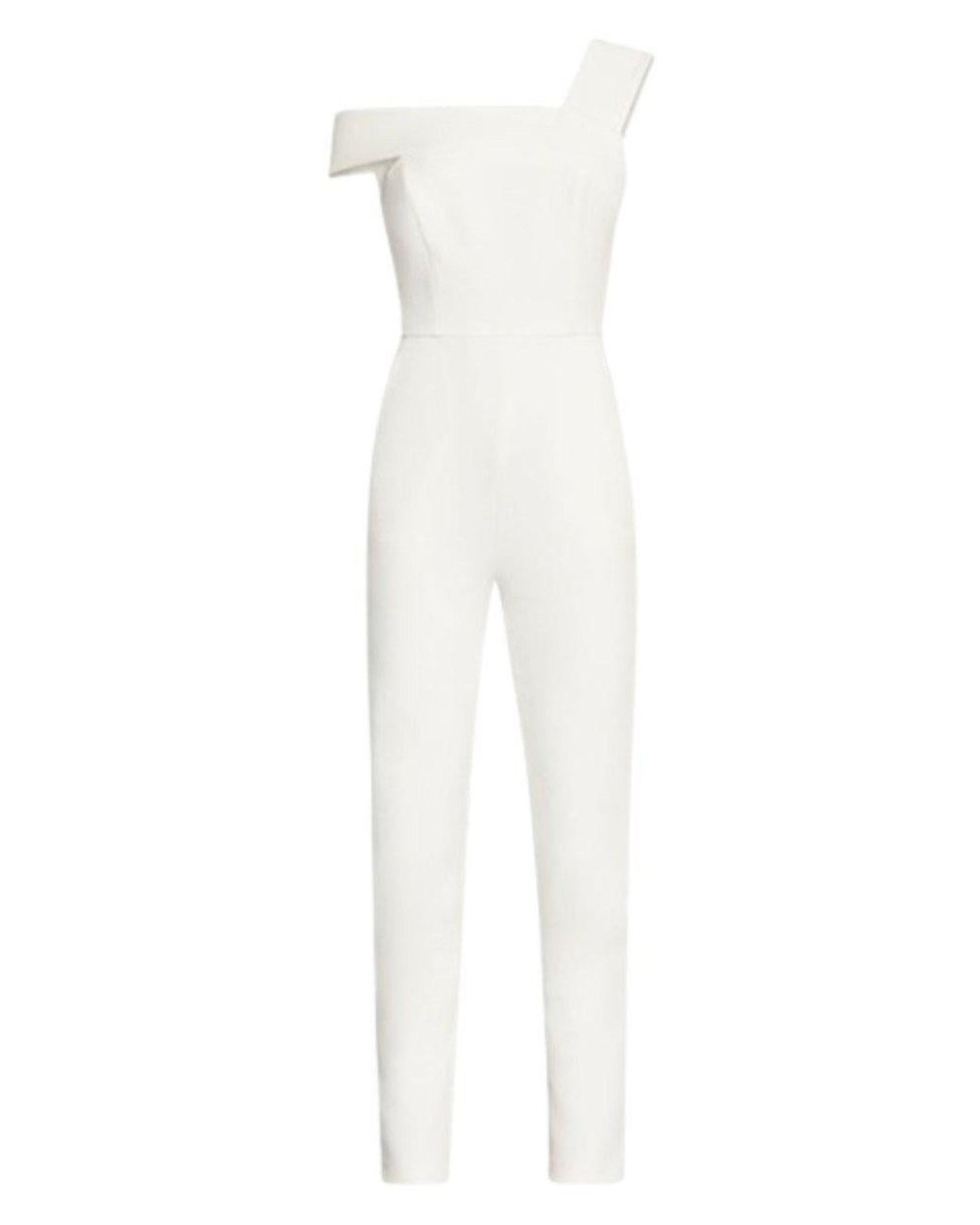 BCBGMAXAZRIA White Haida One shoulder Jumpsuit Lyst