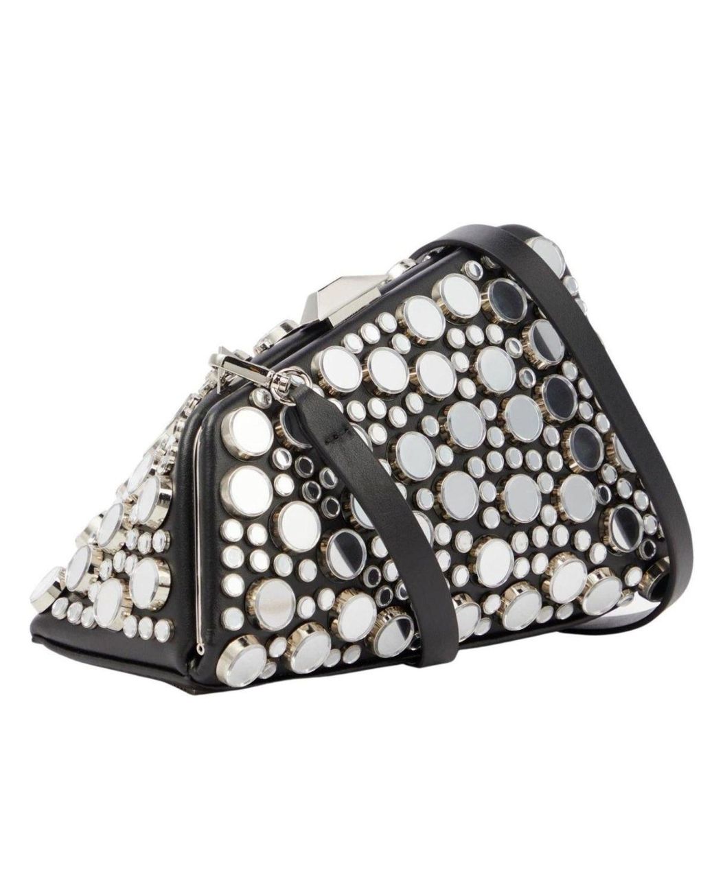 The Attico Black Midnight Workmanship Mirror Clutch