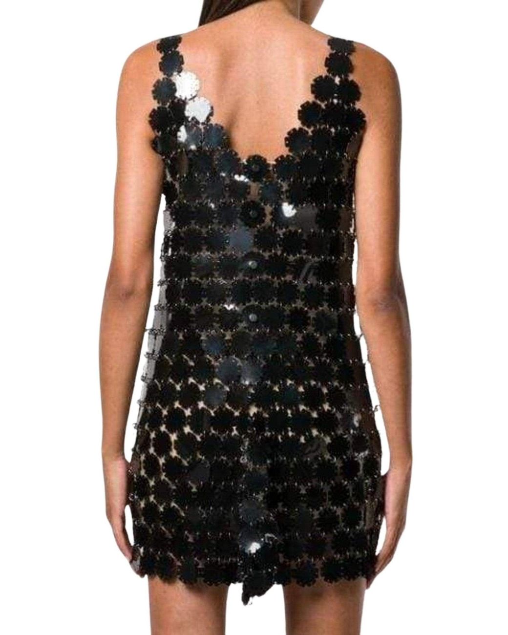 Rabanne Black Chain-link Mini Dress