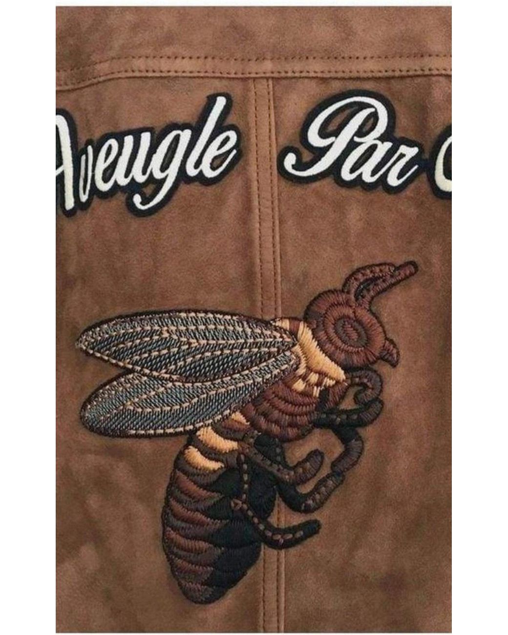 Gucci Brown Patches Embroidered Suede Jacket