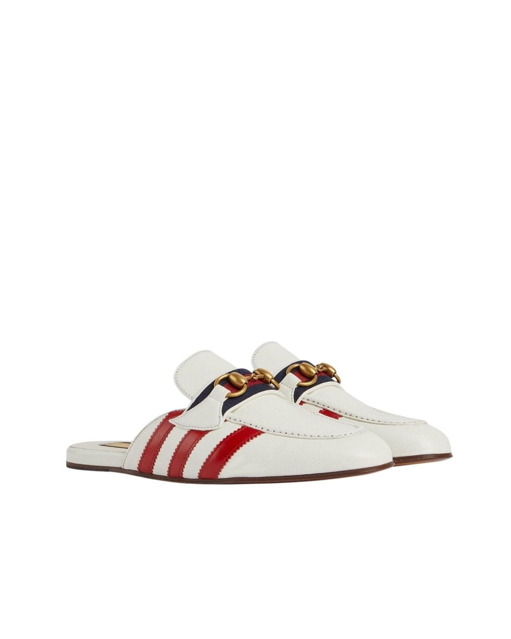 Gucci Horsebit X Adidas Leather Slipper In White