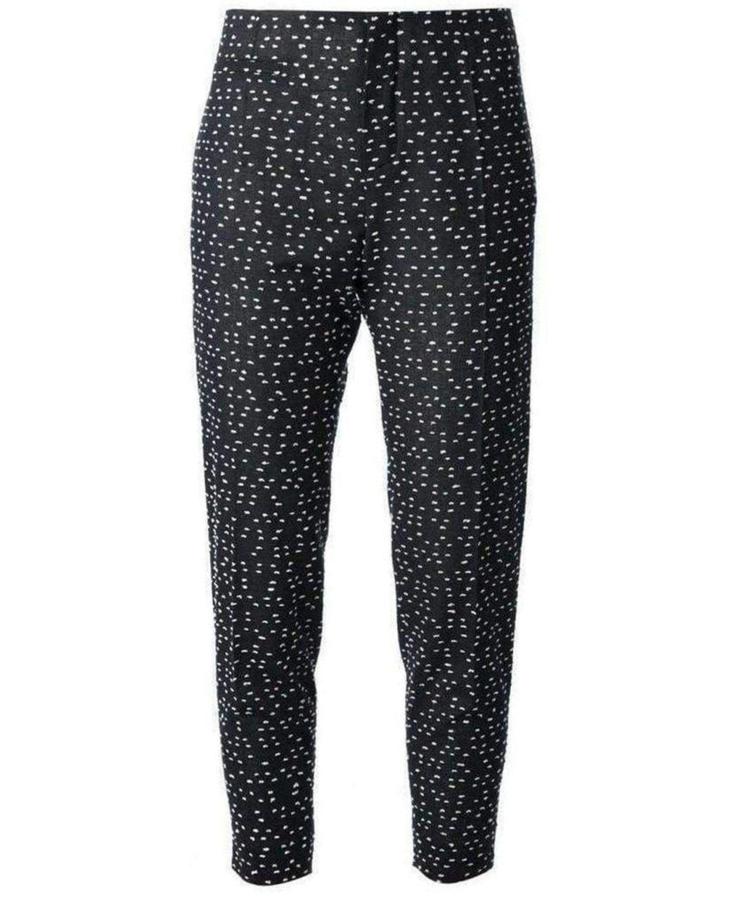 Chloé Blue Wool Blend Pattern Trousers